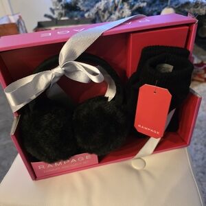 Rampage Black Earmuff and Glove Set